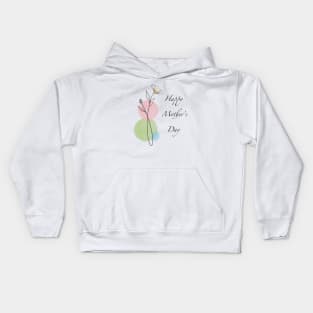 Happy Mothers day doodle flower Kids Hoodie